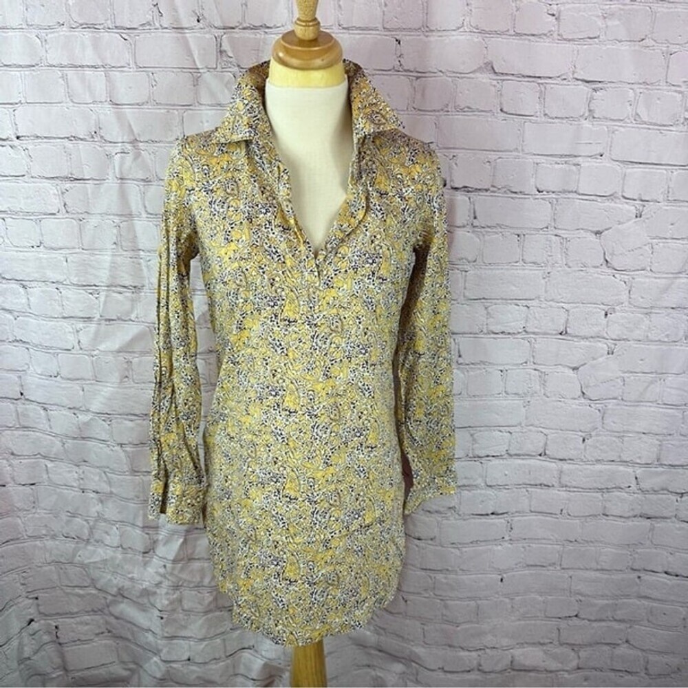 brooks brothers liberty art fabrics floral tunic women S preppy boho cottage